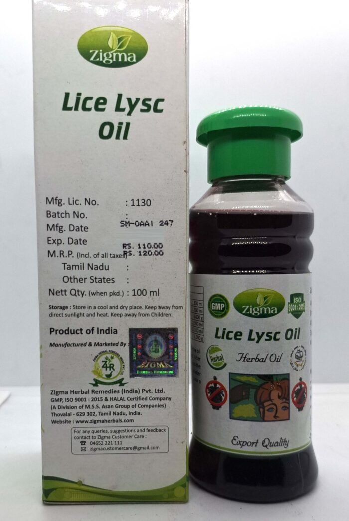Zigma Lice Lysc Oil (100ML) - Image 2