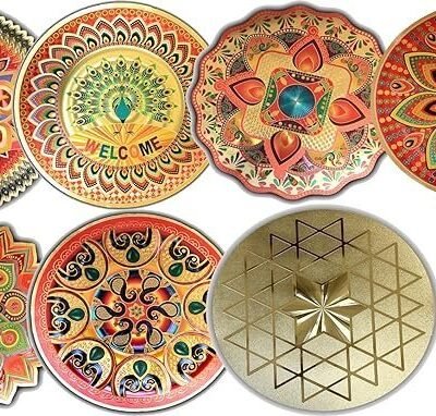 Color Rangoli Sticker [Gold,Size 15x15Inches, GB1]