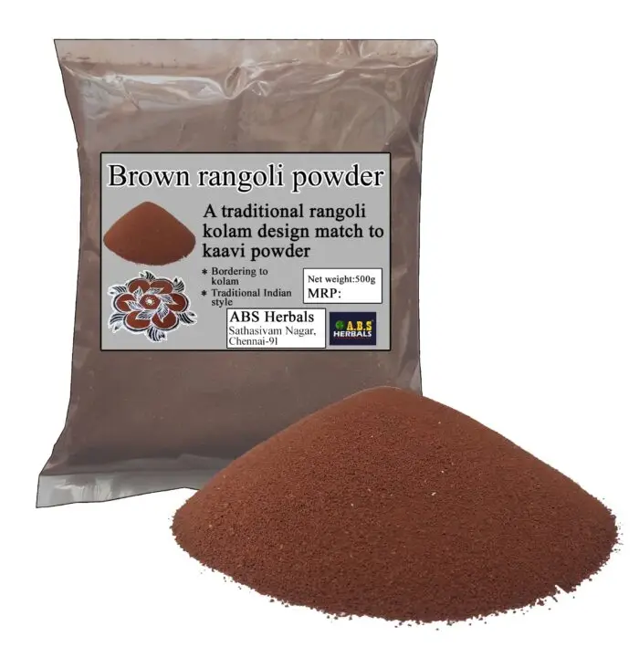ABS Herbals:  Red Soil Powder/Semman/Red Sand for Rangoli Design/Semman Kolamavu/Brown Soil for Rangoli Design /Red Sand Powder/Brown Soil Powder(500gm)
