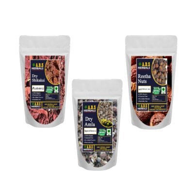 ABS Herbals : Raw Dry Shikakai,Reetha,Amla (300GM)